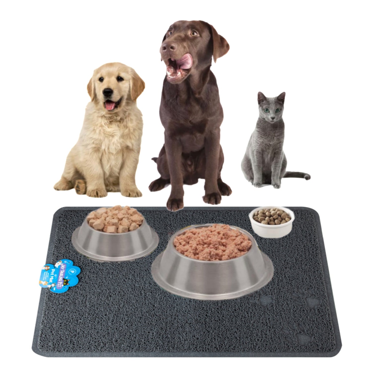24"X"16" PVC Pet Feeding Mat Large for Dogs and Cats, Flexible and Easy To Clean Feeding Mat, Best for Non Slip Waterproof Feeding Mat.