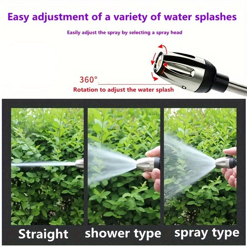 Versatile High-Pressure Car Wash Spray Gun with Quick Connect Adapters - Perfect for Pets & Outdoor Cleaning, Includes 3/4" & 1/2" Hose Nozzles