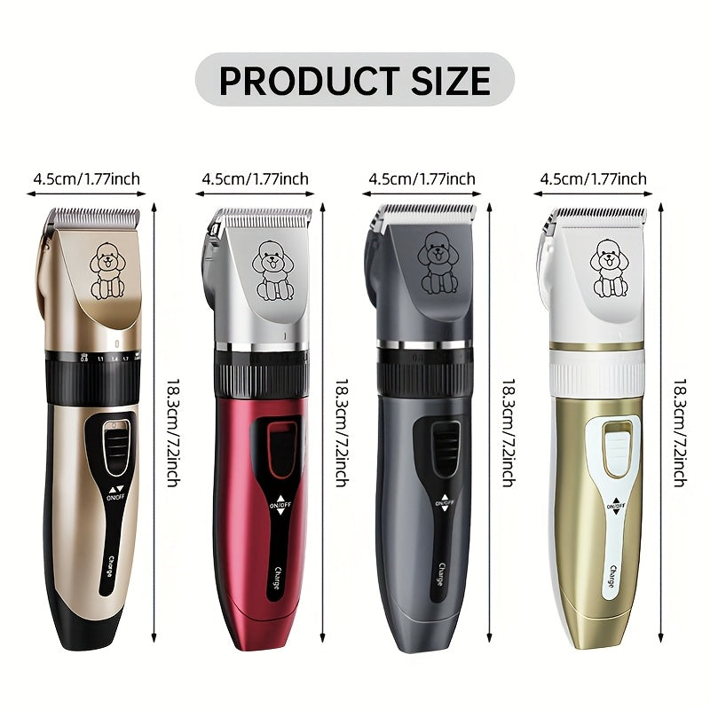 Professional Dog Grooming Kit - USB Rechargeable Electric Clippers with Thick Ceramic Blades, Brush & Measuring Tool Set for Cats and Dogs, Professional Dog Grooming Clippers, Dog Clippers for Grooming Professional Kit, Dog S