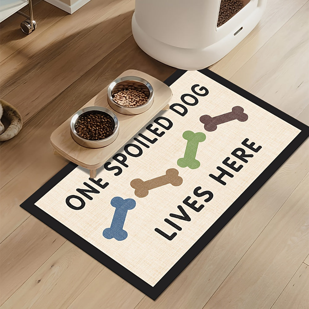 Absorbent Non-Slip Dog Feeding Mat, Quick Dry Polyester & Rubber Pet Bowl Mat, Waterproof Dog Food Mat for Cats and Dogs, Durable Pet Feeding Pad for Food and Water Bowls