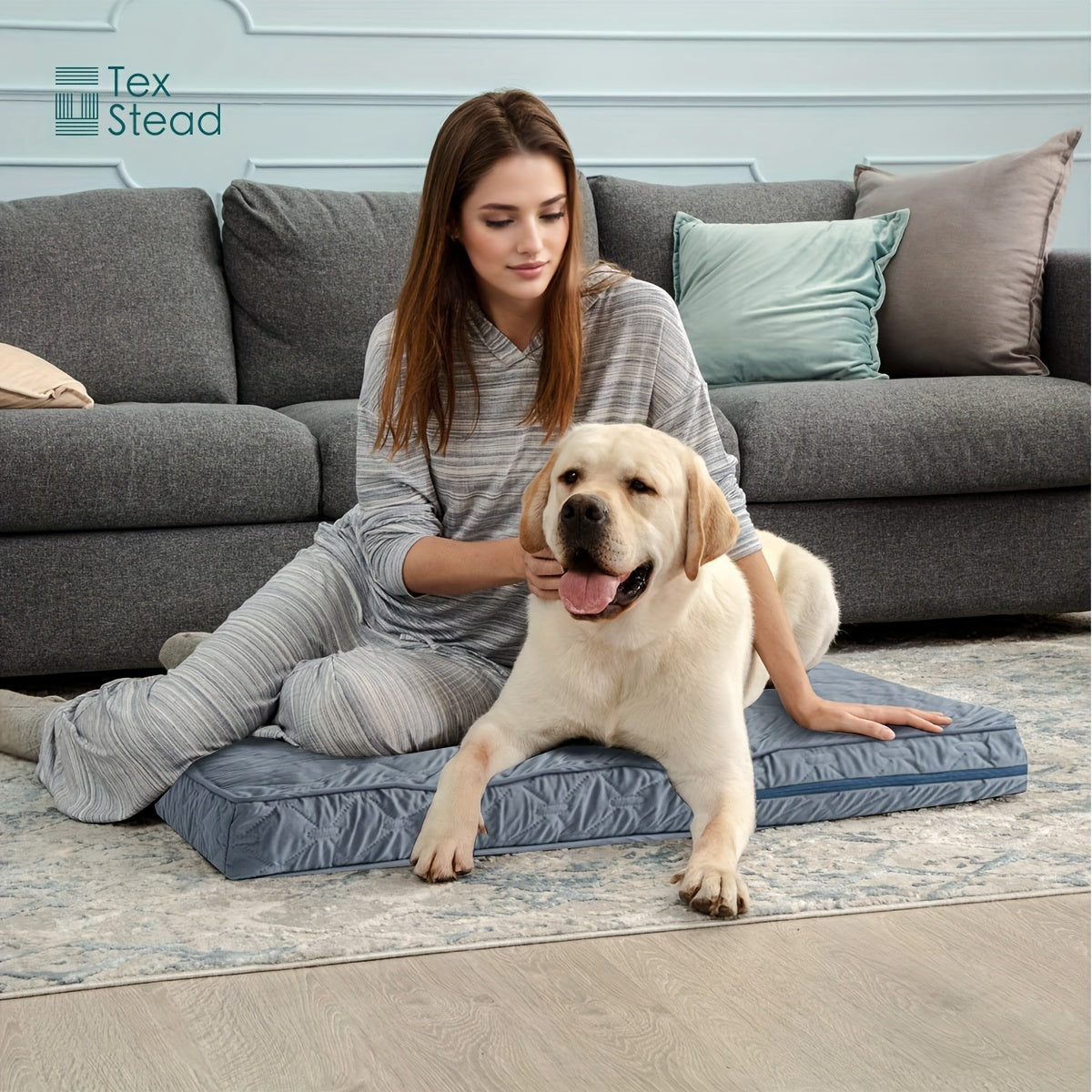 1pc & Machine Washable Dog Bed, Anti-Leakage Removable Dark Gray Pet Bed Cover, Dog Bed Protector Rainbow Dog Paw Furniture Cover for Extra Large, Large, Medium, Small Dogs