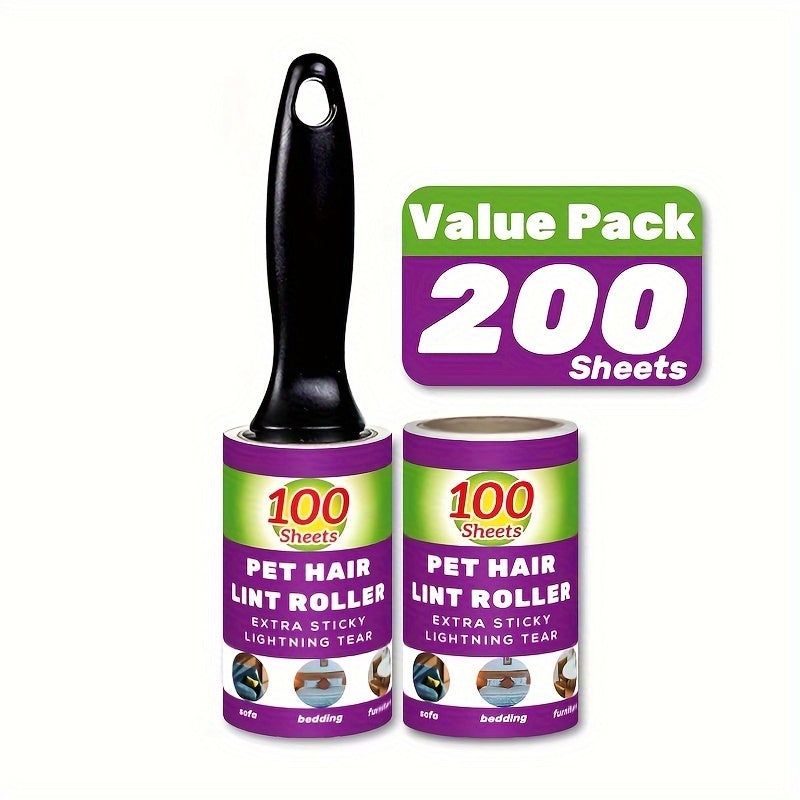 Value Pack of 200/400/800 Sheets of Pet Hair Removal Rollers, Featuring Refillable Sticky Rollers That Are Easy to Tear. Ideal for Removing Stubborn Pet Hair, These Portable Lint Rollers Are Suitable for Furniture, Carpets, C