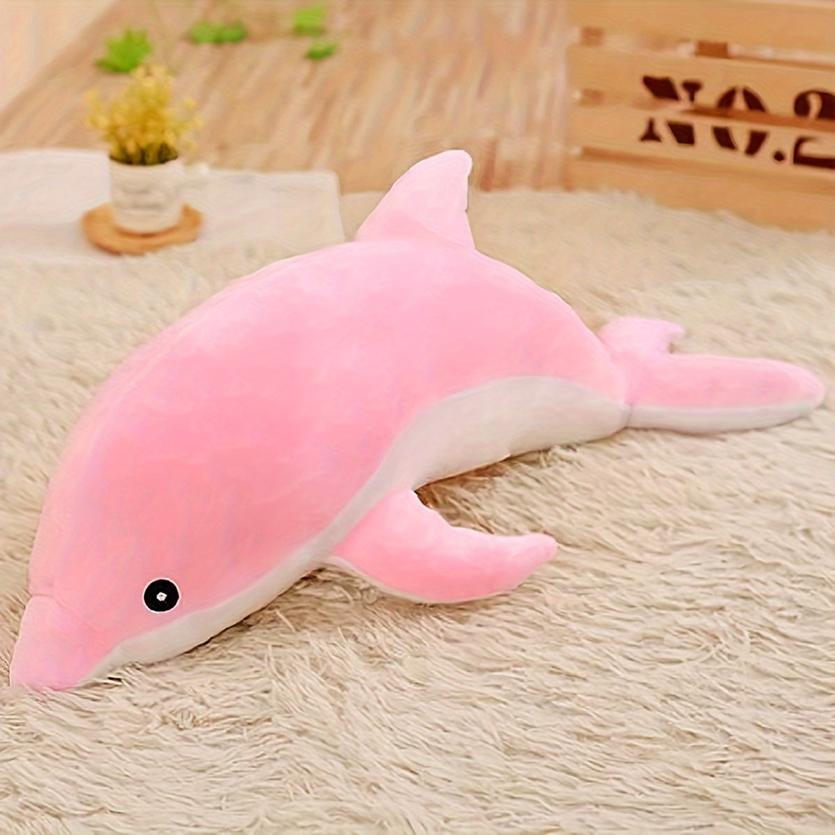 1pc Couple'S Dolphin Plush Toy - Soft and Durable Fabric Pet Toy for Interactive Play, Medium Breed Recommendation, Uncharged, No Battery Required