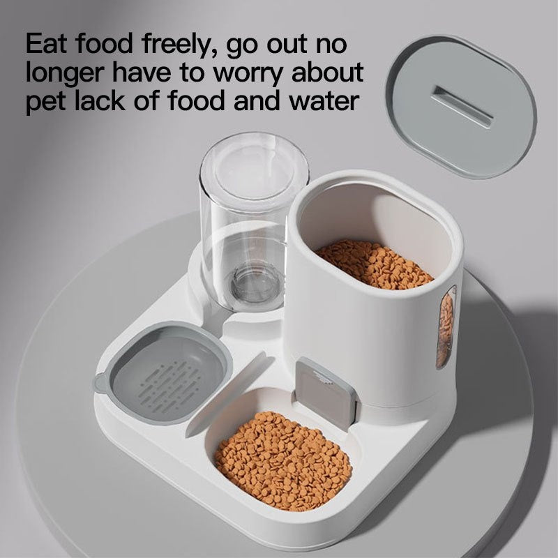 New 1pc Cat Two-in-One Automatic Feeder and Waterer, Pet Bowl Dog Basin Universal Pet Supplies