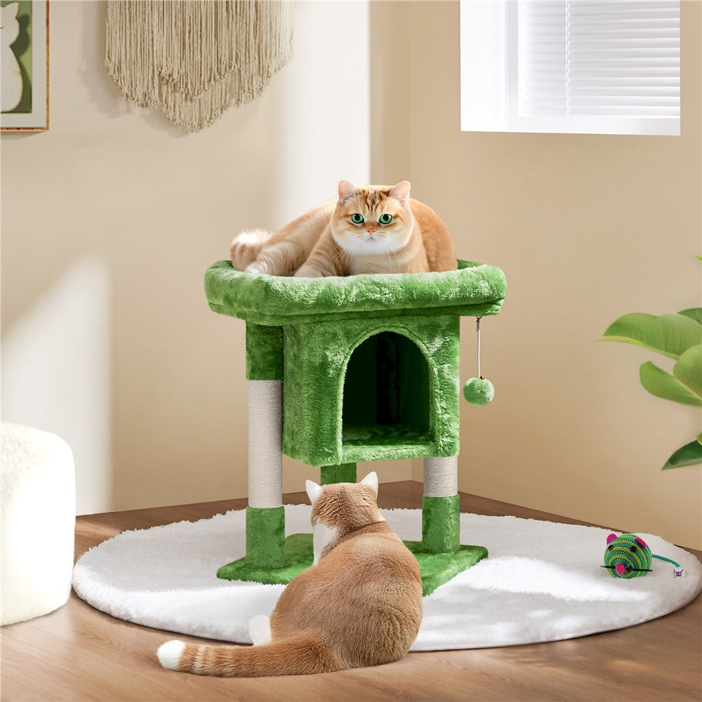 Costoffs 23.5in Cat Tree Tower, 2-Level Cat Condo with Sisal-Covered Scratching Posts, Cozy Pet Furniture, Halloween Cat Furniture for Indoor Kittens and Cats