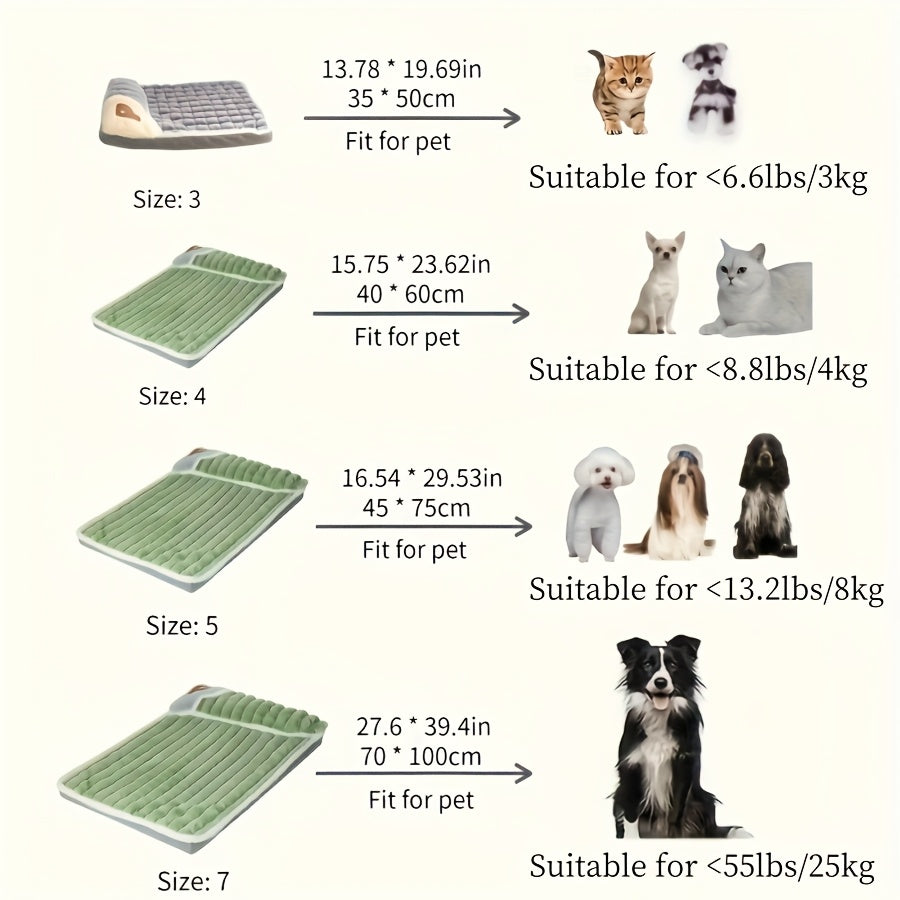 Orthopedic Foam Dog Bed for Medium and Large Cats and Dogs to Keep Warm in Winter, XL Striped Plaid L Dog Bed with Cushion, Washable Dog Bed Sofa Pet Bed with Non-Slip Bottom Dog Cushion Comfortable Dog Bed Soft Plush with Ne
