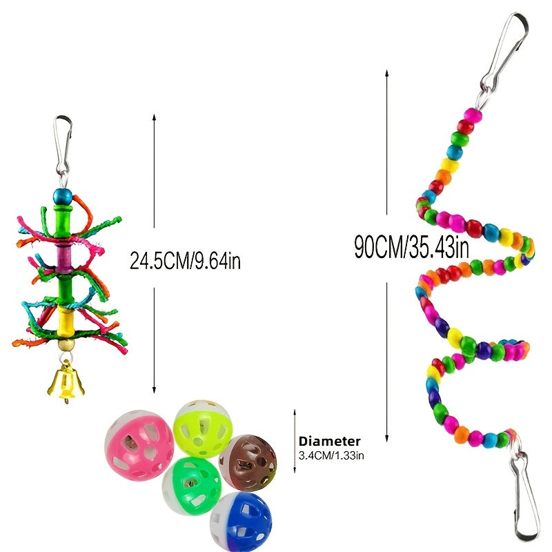 15pcs Parakeet Bird Toys - Stimulate Your Parrot's Mind with Fun Interactive Toys!
