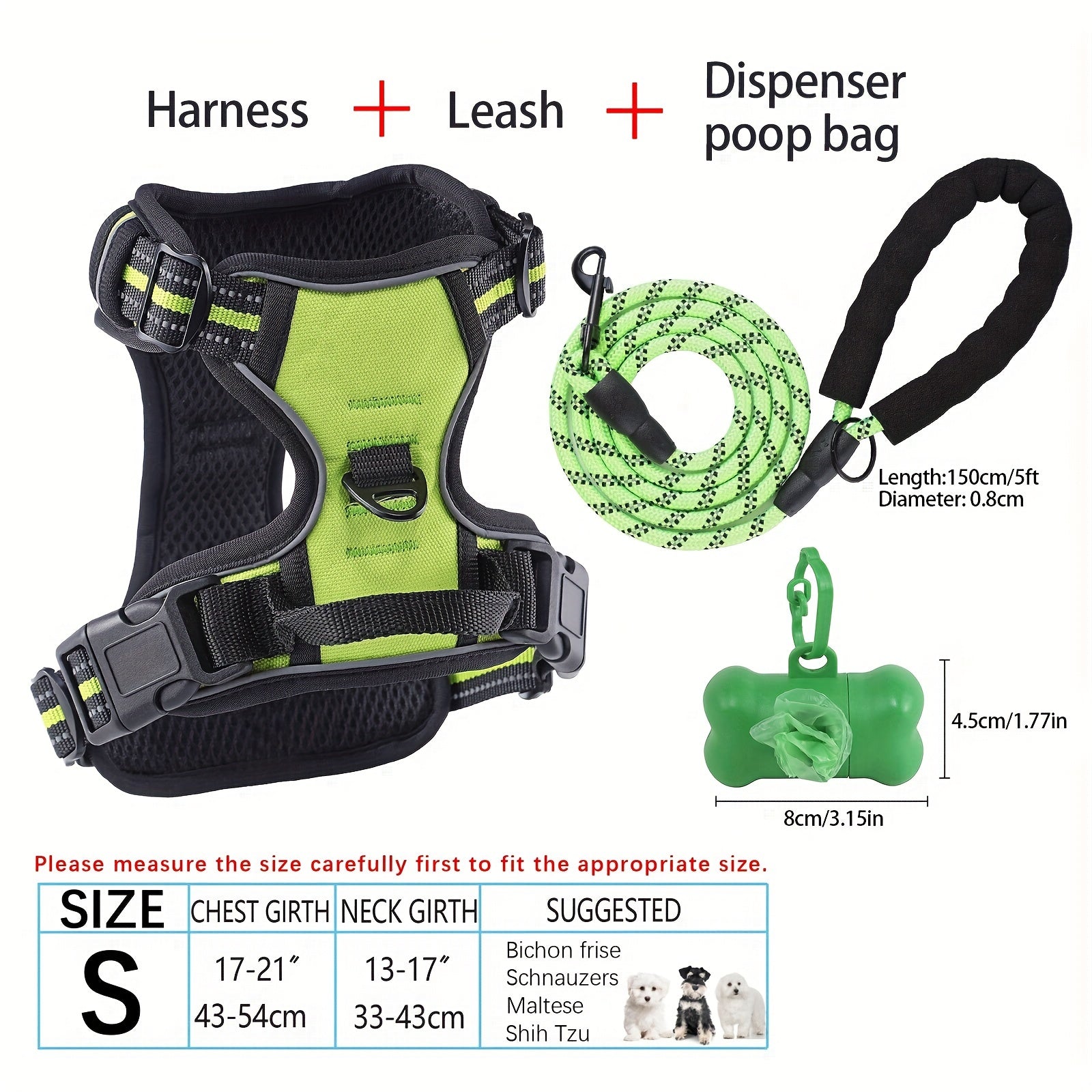 dog harness and leash set