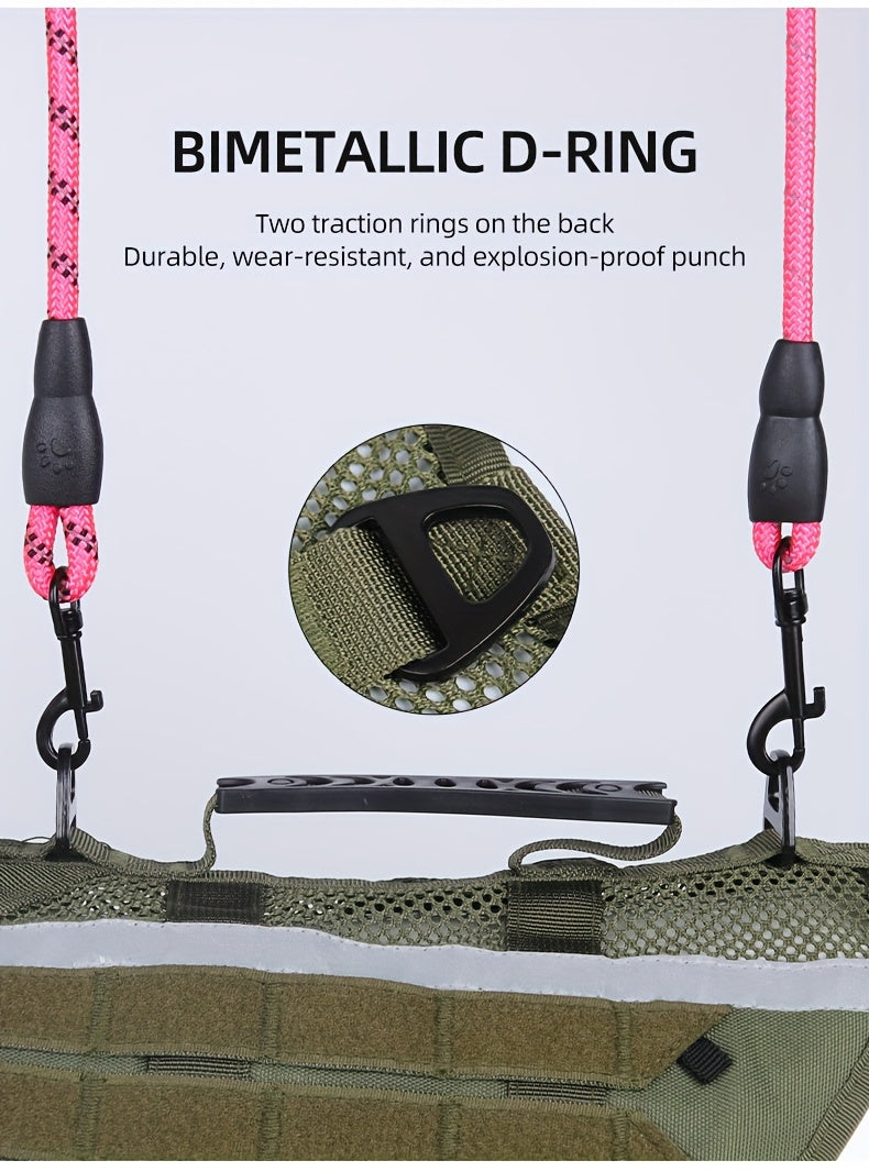 1pc Service Dog Harness, Reflective Dog Vest Harness, Adjustable Soft Oxford Pet Harness, Inner Layer Mesh, Breathable and comfortable, Easy to Control for Small Medium Large Dogs Random Buckle