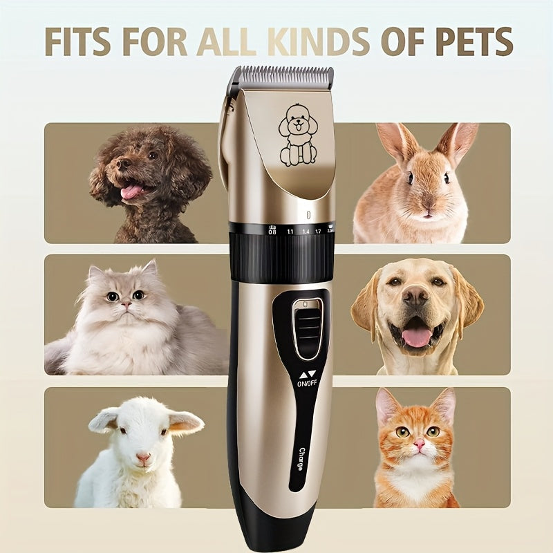 Professional Dog Grooming Kit - USB Rechargeable Electric Clippers with Thick Ceramic Blades, Brush & Measuring Tool Set for Cats and Dogs, Professional Dog Grooming Clippers, Dog Clippers for Grooming Professional Kit, Dog S