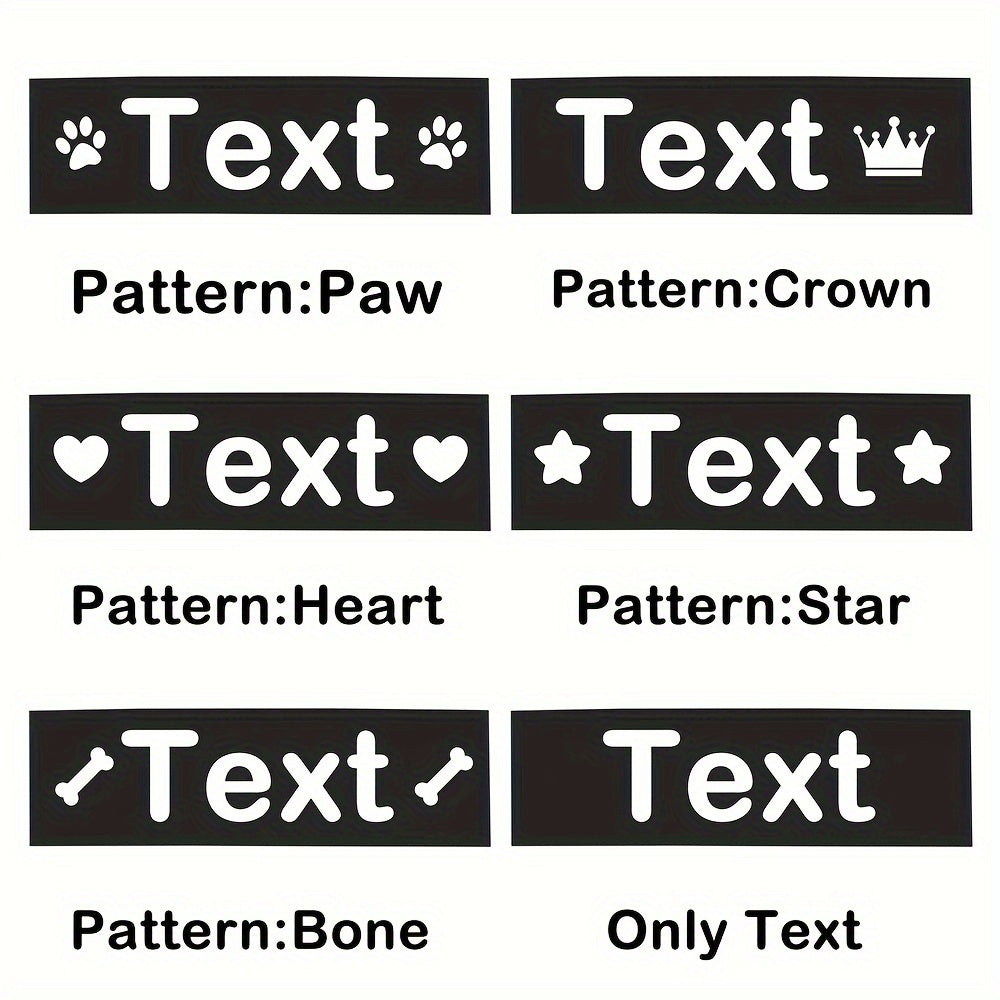2 PCS/lot Personalized Dog Name ID Tag Pet Harness Custom Labels Removed Stickers ID Dog Chest Strap Vest Collar Patches