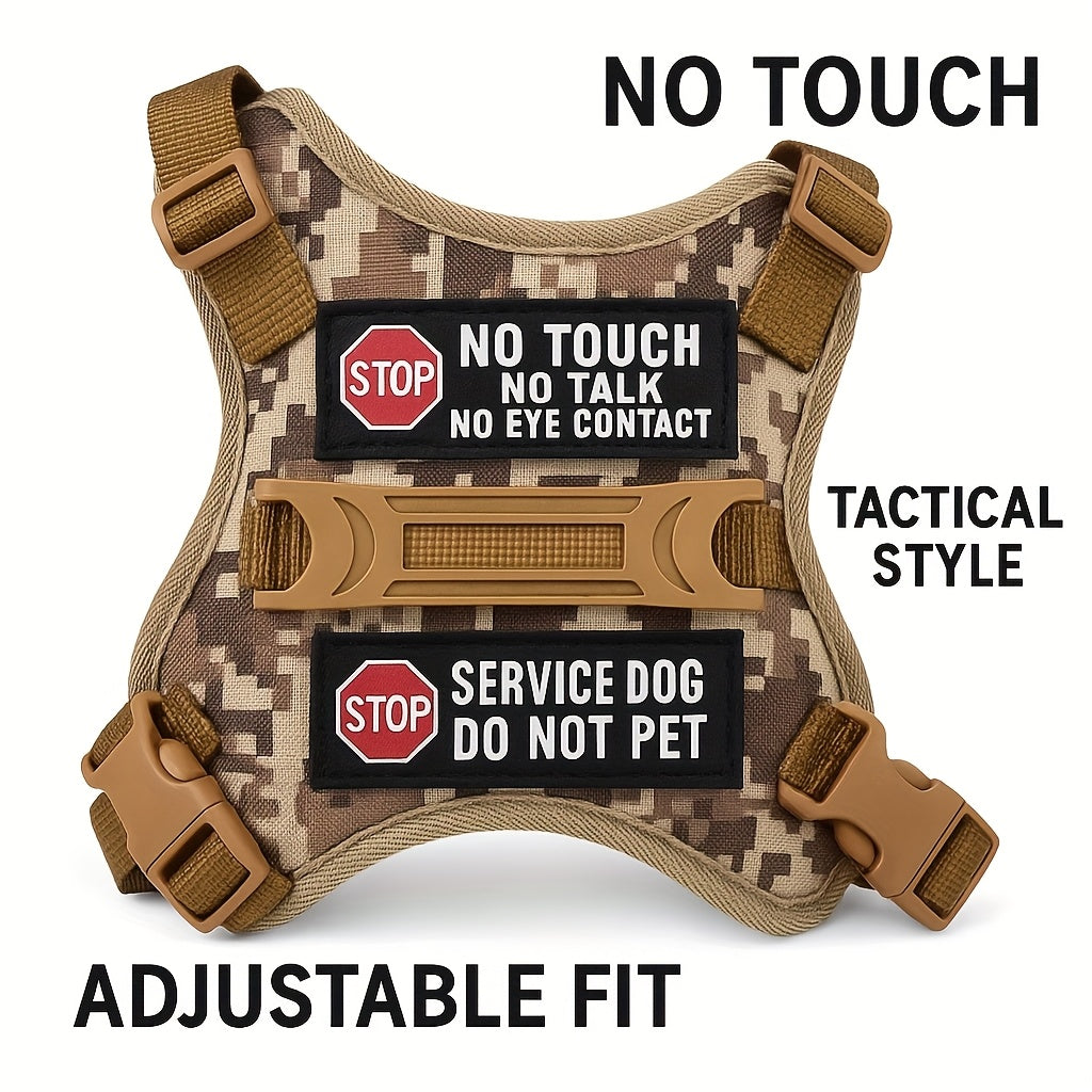 Tactical Pet Harness Vest For Cats Or Small Dogs No Touch No Talk Patch Adjustable Reflective Outdoor Vest With Safety Buckles, Without Battery