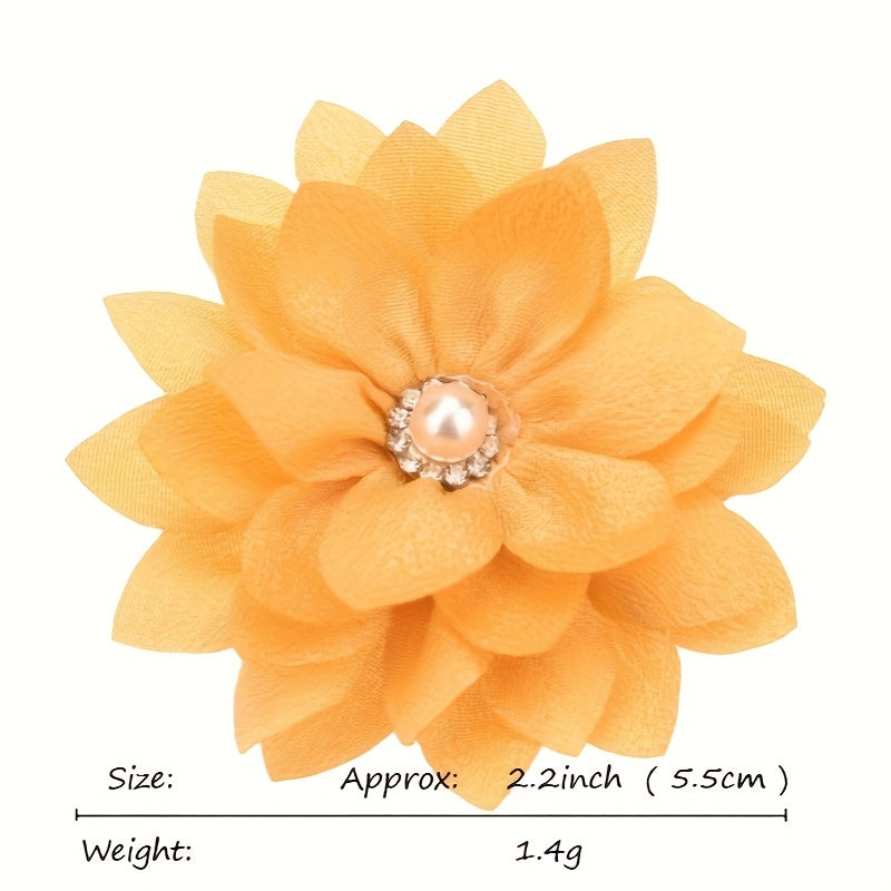 12pcs 2.2inch ( 5.5cm) Sharp Corner Flowers No Clips Holiday Party Decoration Making Pet Collar Flower Hair Accessories for Headband Hairband