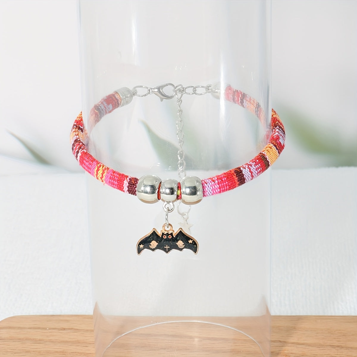 Spooky Bat Charm Pet Collar - Adjustable, Durable Nylon Necklace for Cats & Small Dogs, Ethnic Style Accessory with Halloween Theme, Comfortable Wear, Easy to Put On and Off