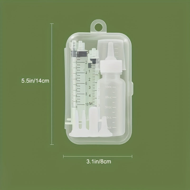 Complete Youngsters Kitten Nursing Kit - Soft Silicone Pet Feeding Bottle & Syringes with Measurement Markings, Includes Spare Soothing Items & Washcloth - Ideal for Cats