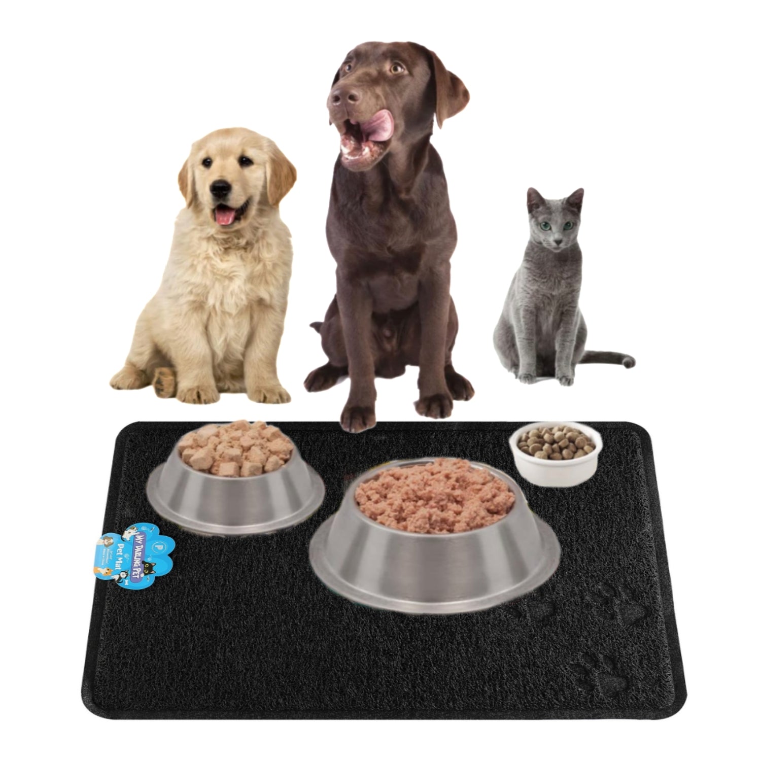24"X"16" PVC Pet Feeding Mat Large for Dogs and Cats, Flexible and Easy To Clean Feeding Mat, Best for Non Slip Waterproof Feeding Mat.