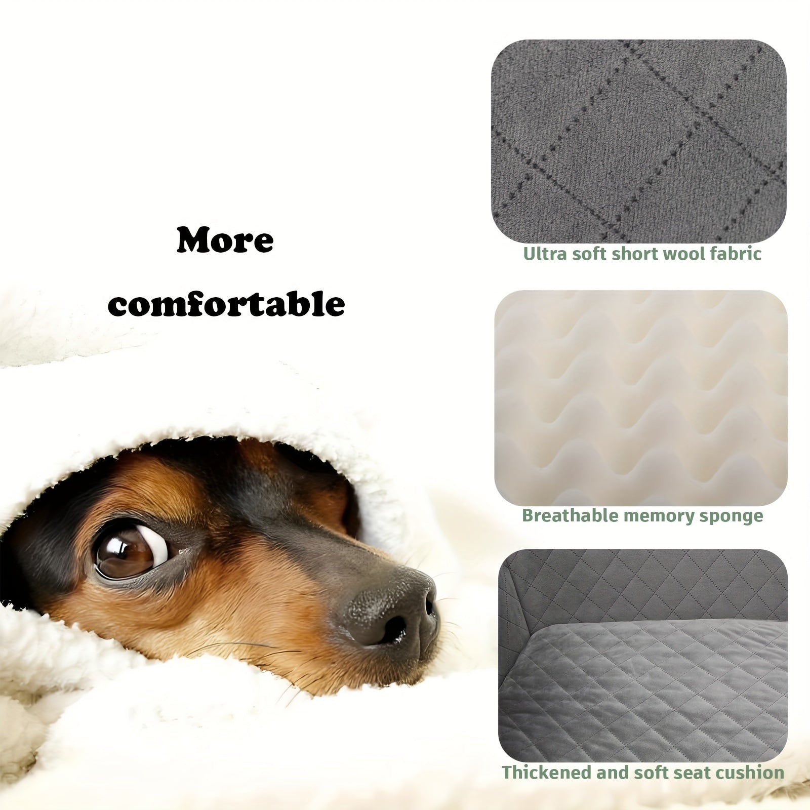 Adjustable Dog Car Seat with Memory Foam - Heavy-Duty Vehicle pet bed, Safety Travel Harness System, Non-Slip Base, Spacious Interior for Medium, Large Dogs & 2 Small Dogs - Easy Installation, Compatible with SUVs, Sedans, -