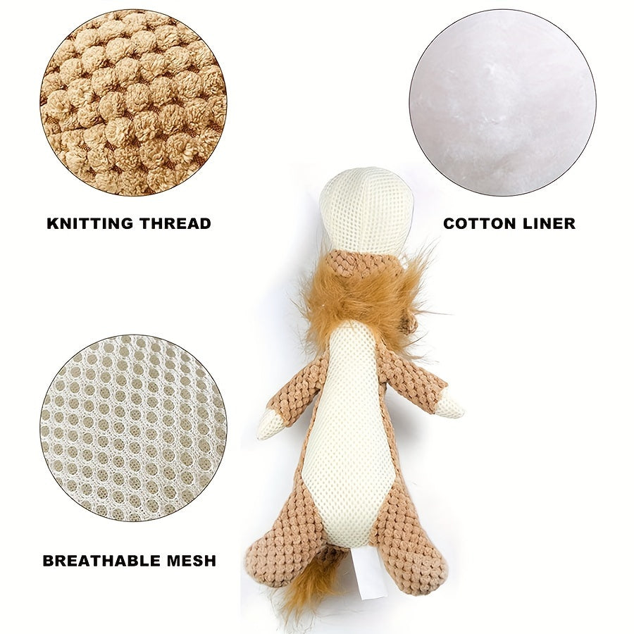 1/3pcs, Large Dog Toy, Bite-Resistant and Sound-Producing Plush Toy, Lion, Wolf, Elephant Cartoon Pet Toy, Dog Companion to Relieve Boredom, Teeth Grinding and Cleaning, Squeaky Dog Chew Toy, Suitable for All Sizes of Dogs