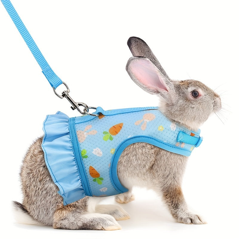 Breathable Mesh Bunny Harness with Fruit Print