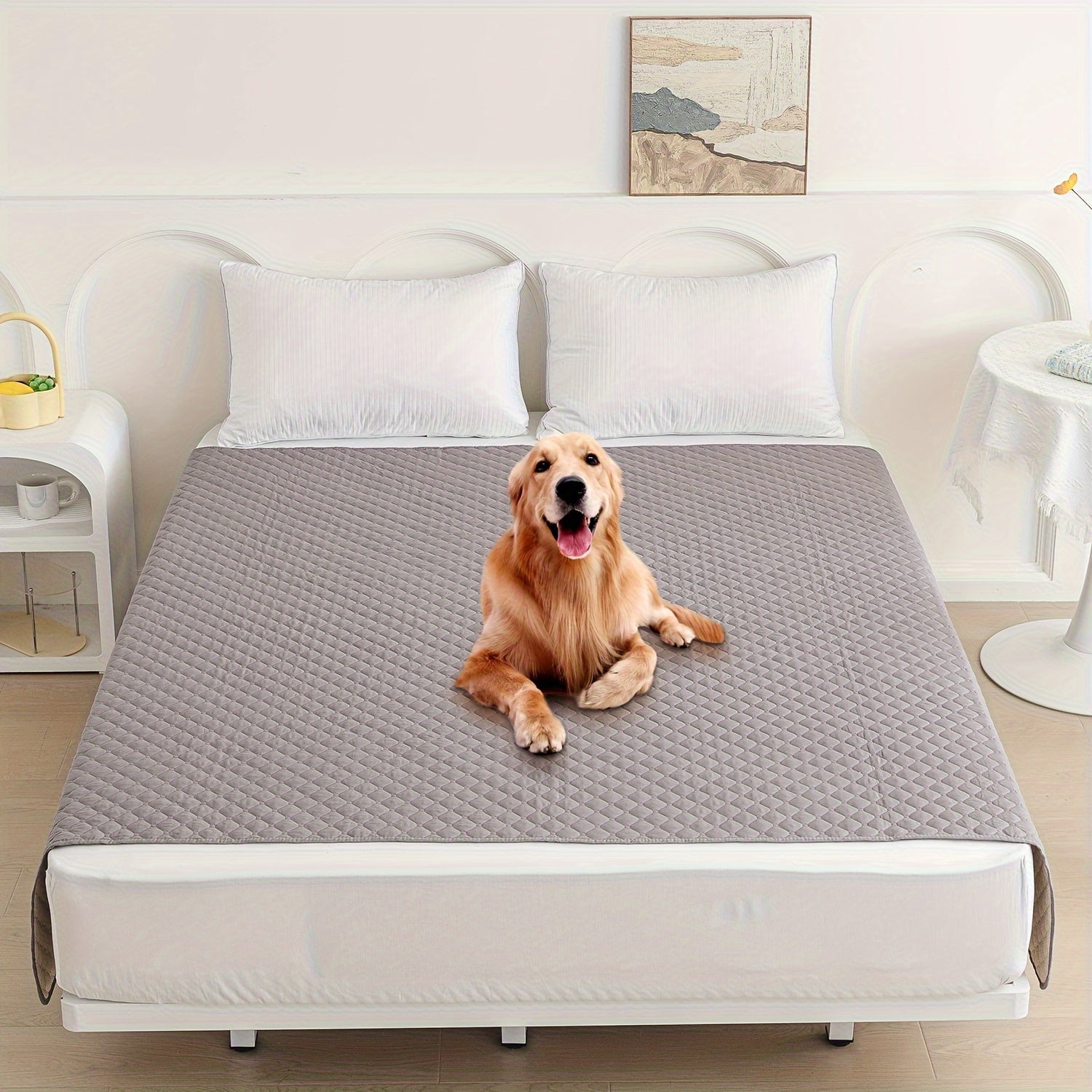Waterproof Pet Bed Mat for Medium & Large Dogs - Non-Slip, Odor-Resistant Sofa Protector with Plaid Polyester Fill, Machine Washable, Pet Furniture Protection, Urine-proof, Car Mat