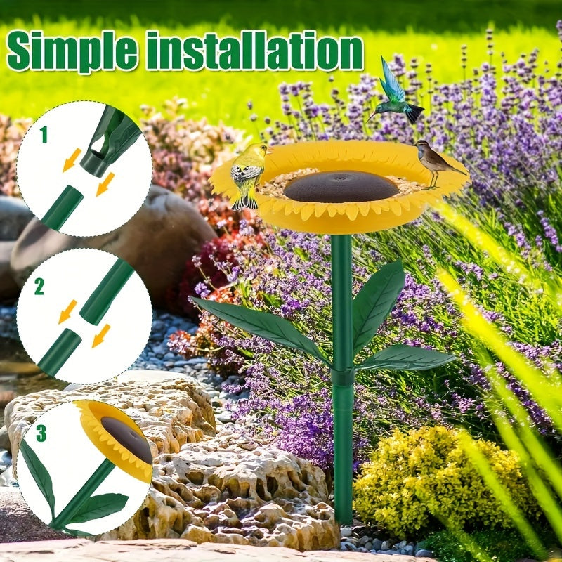 Sunflower Bird Feeder for Outdoor Garden - Durable PP Material, Perfect for Festive Yard Decor & Attracting Birds