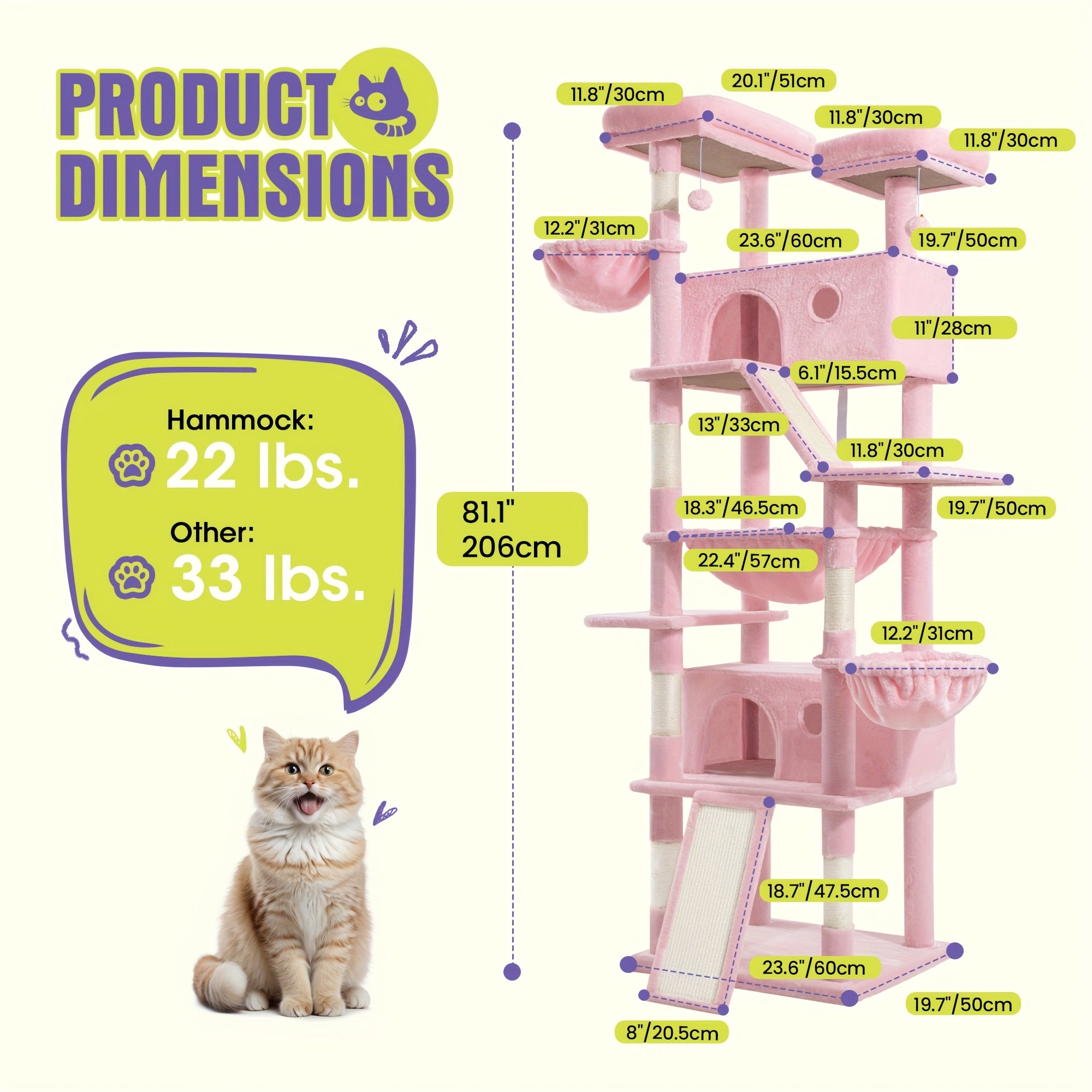 Multi-Level Cat Tree Tower for Indoor Cats