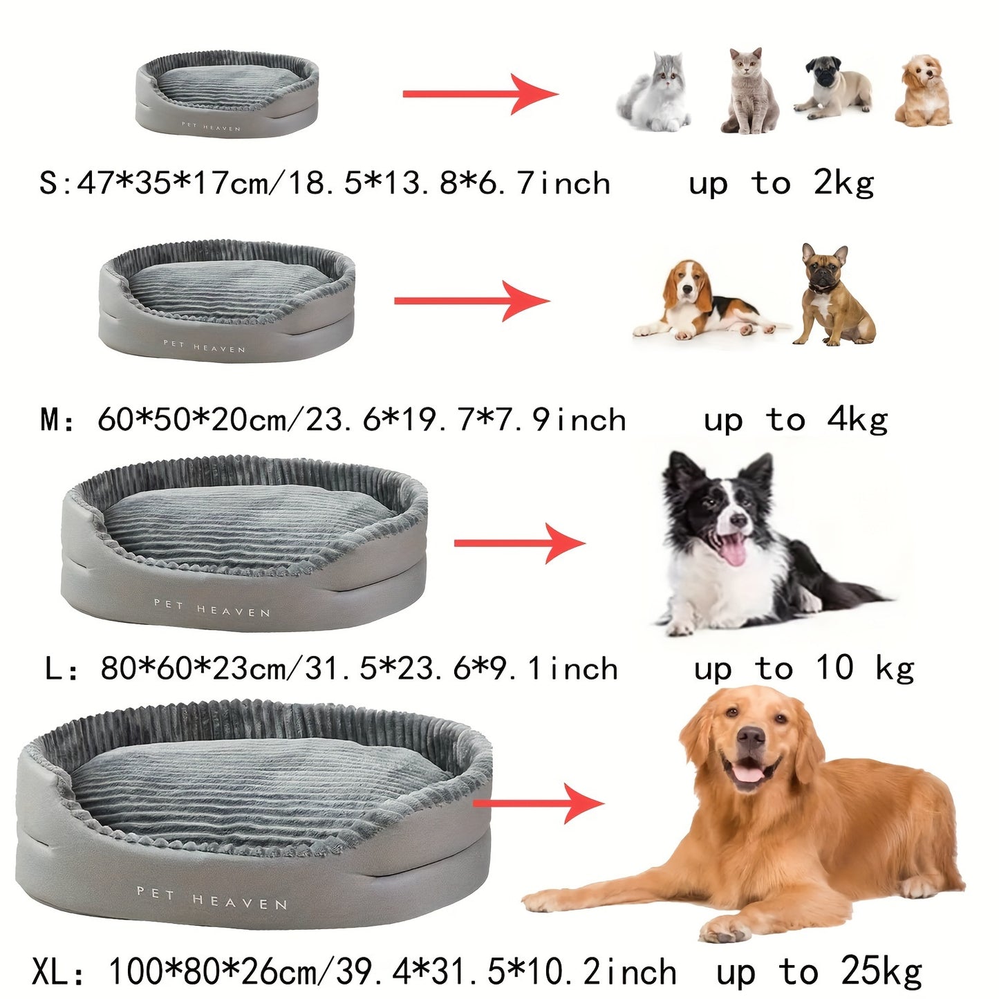 Upgraded Pet Bed – All-Season Dog & Cat House, Machine-Washable Soft Cushion, Warm & Cooling Mat for Small Medium Large Pets, Indoor Outdoor Use, The Perfect Gift for Your Pet