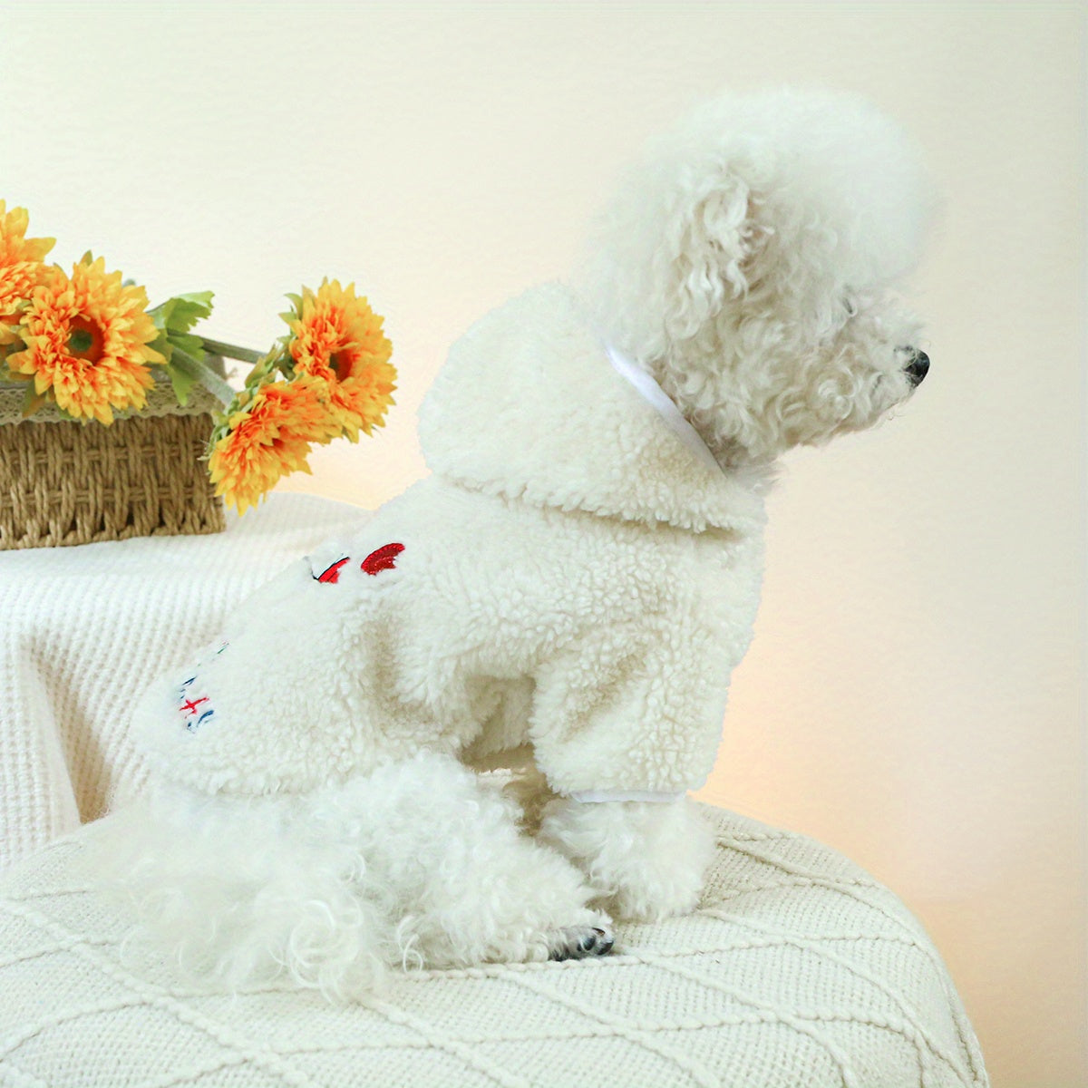 Cozy Fleece Christmas Dog Sweater - Festive Pet Apparel for Small Breeds, Warm & Comfortable Autumn/Winter Outfit