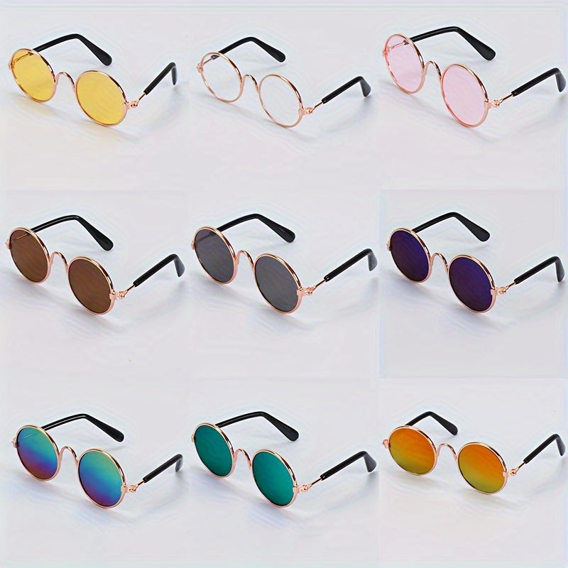 Whimsical Pet Fashion Glasses for Cats & Dogs - Fun & Stylish Round Frame Accessory, Perfect for Teddy Breeds & Unique Animal Fashion Statements, Cute Pet Accessories