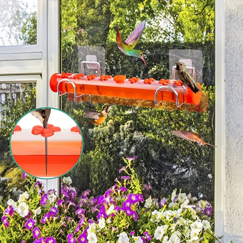 Deluxe Hummingbird Feeder - Outdoor Wild Bird Feeder Tube for Deck Patio Hanging, Attracting Hummingbirds with Easy Cleaning and Filling, Durable Construction, and Weather-Resistant Design - Perfect for Backyard Bird Watching