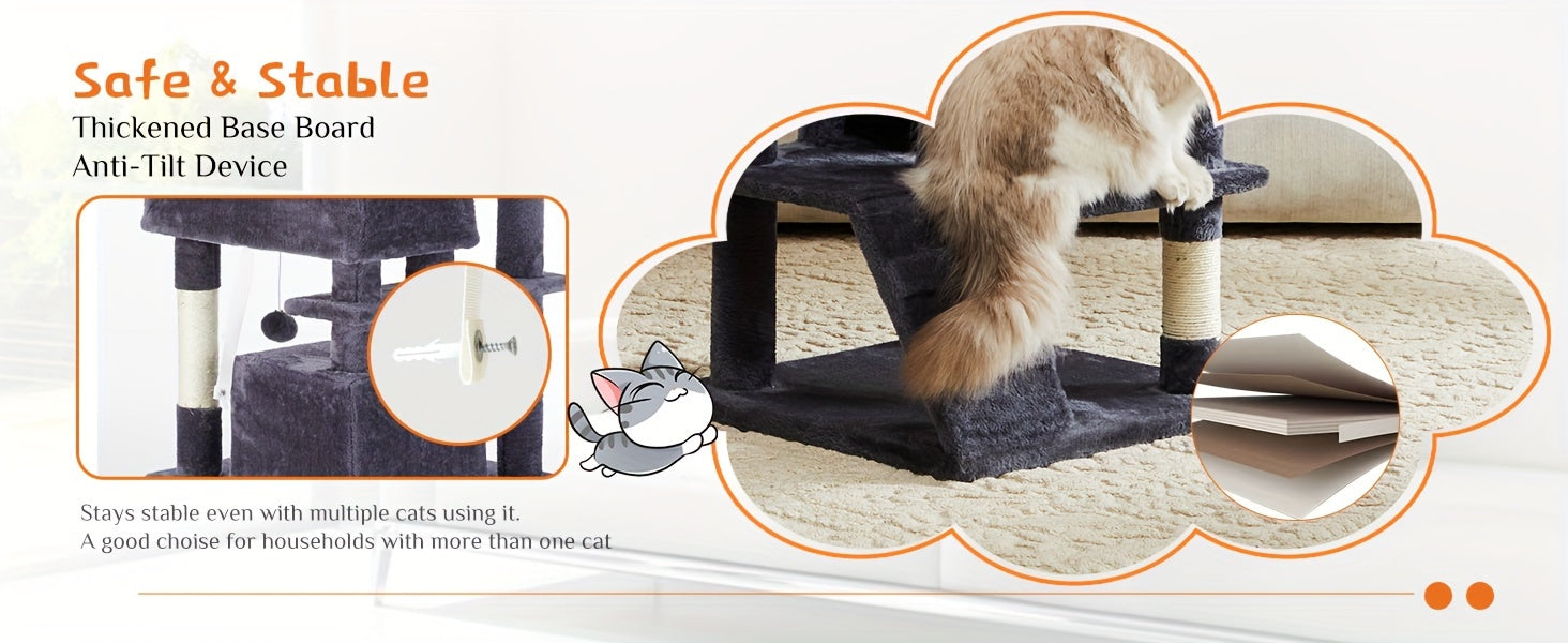 Sweetcrispy Cat Tree, Indoor Cats Tower Tree