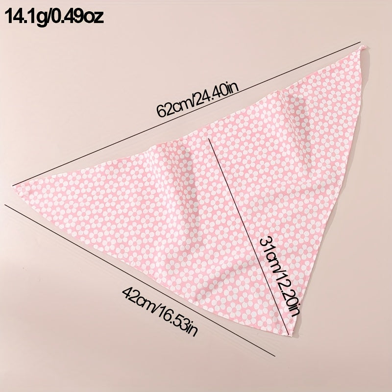1pc Creative Flower Print Pet Bib for Small and Medium Dogs, Cat and Dog Triangle Scarf, Pet Scarf, Pet Accessories