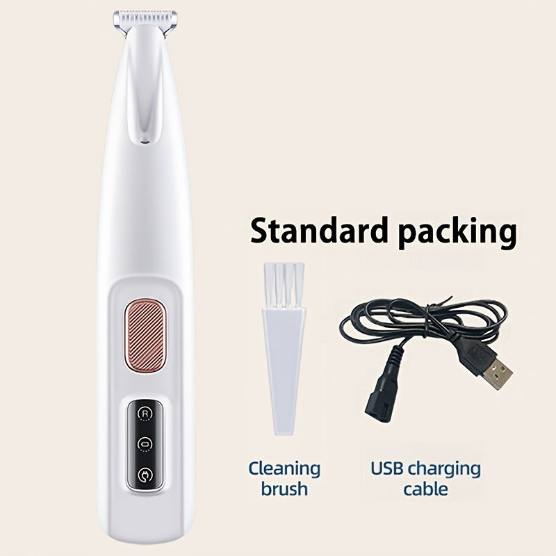 Safe Low Noise Pet Grooming Clippers - LED Light Support, USB and Battery Longevity