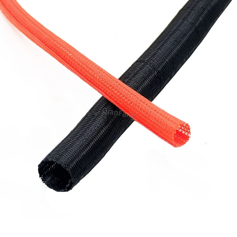 Expandable Cable Sleeve Self Closed PET Braided Management Auto Line Overlaps Flexible Loom Split Pipe Tube Wire Wrap Organizer