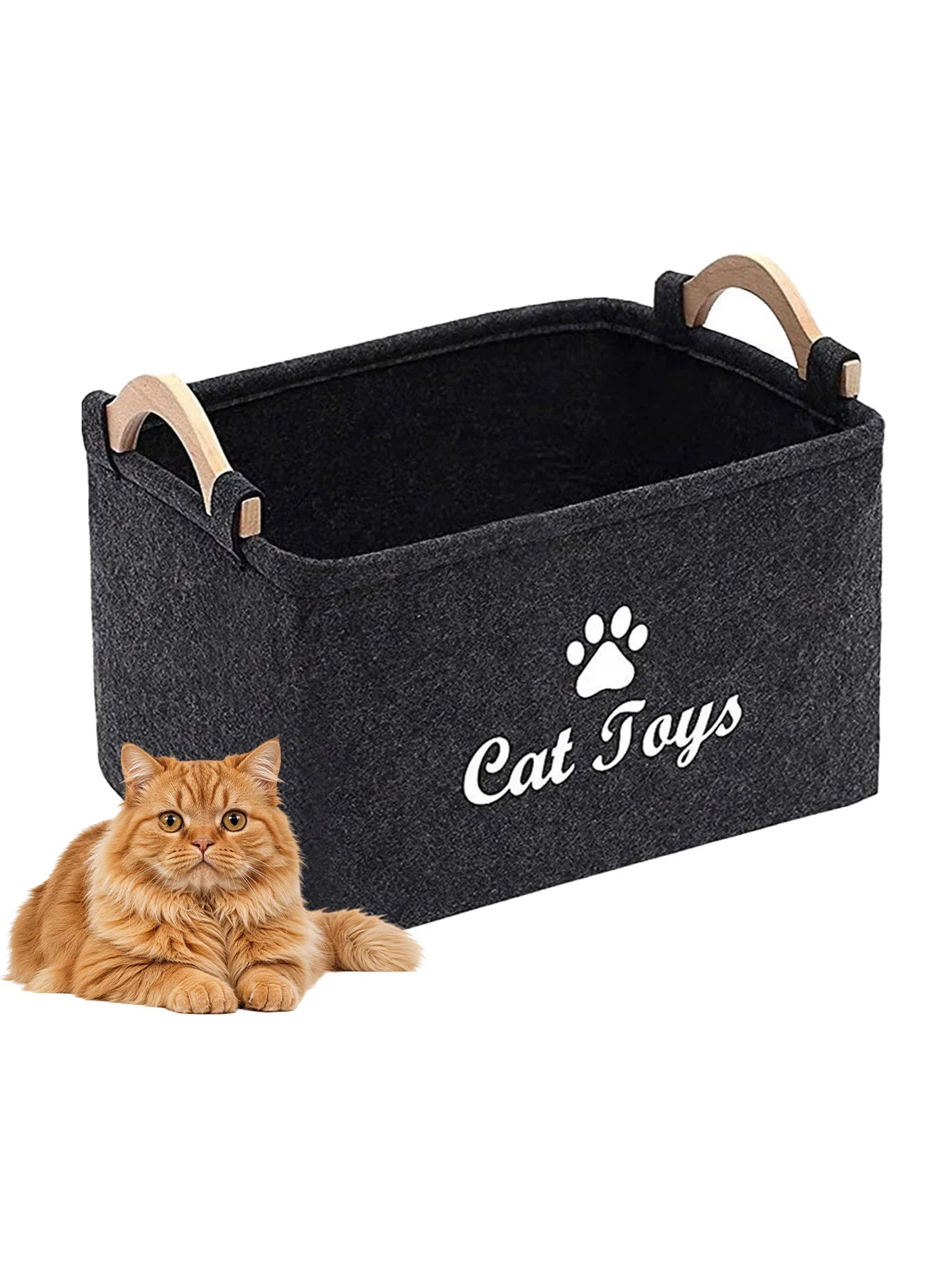 Pet Toy Box Felt Cat and Dog Toy Box Personalized Toy Organizer Box Toy Storage Box Clothes Storage Box Collar Storage