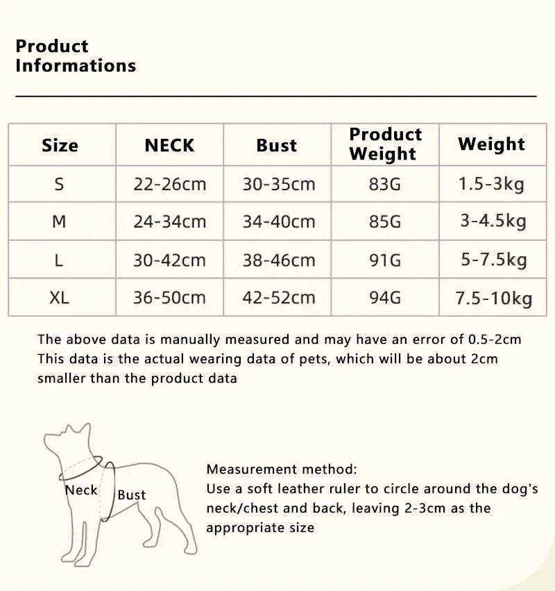 Pet Dogs Harness Comfortable Breathable Chest Back Straps for Small and Medium-sized Dogs Cats Pets Outdoor Reflective Harnesses