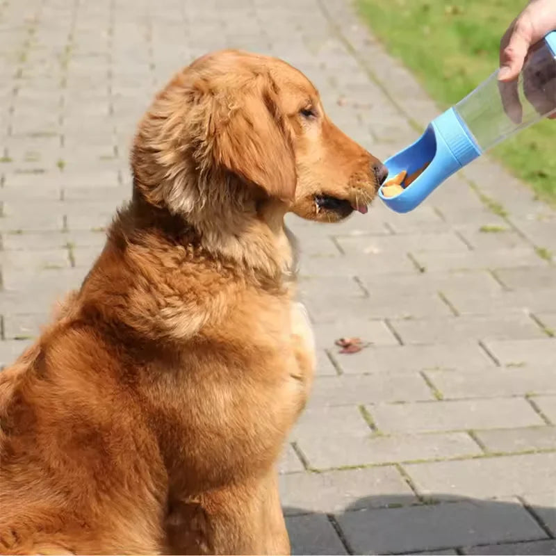 Two-in-one feeding and drinking pet water cup portable travel outdoor drinking fountain dog water cup kettle outdoor supplies