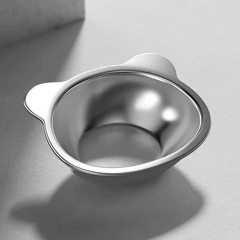 Raised Cat Bowls Tilted Neck Guard Cat Food Bowl 304 Stainless Steel Shatter-resistant Elevated 15° Pet Supplies for Puppy Cat