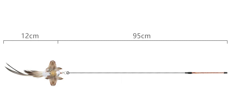 Simulation Bird interactive Cat Toy Funny Feather Bird with Bell Cat Stick Toy for Kitten Playing Teaser Wand Toy Cat Supplies