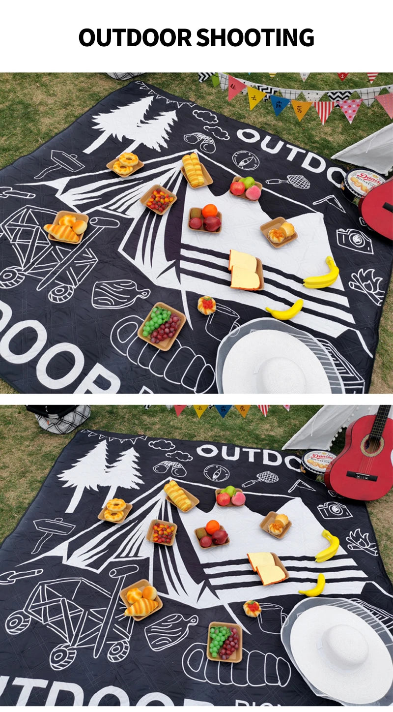 Outdoor Camping Portables Picnic Mat Lawn Mat Thickened Moisture-Proof Camping Mat Aluminum Film Base Machine Washable