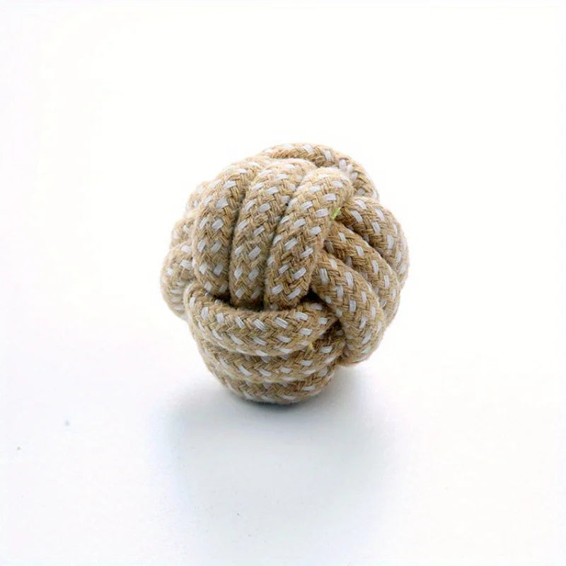 Nueva pelota de cuerda de color caramelo para mascotas, juguete para perros, mordedura de osito, juguete duradero para gatos