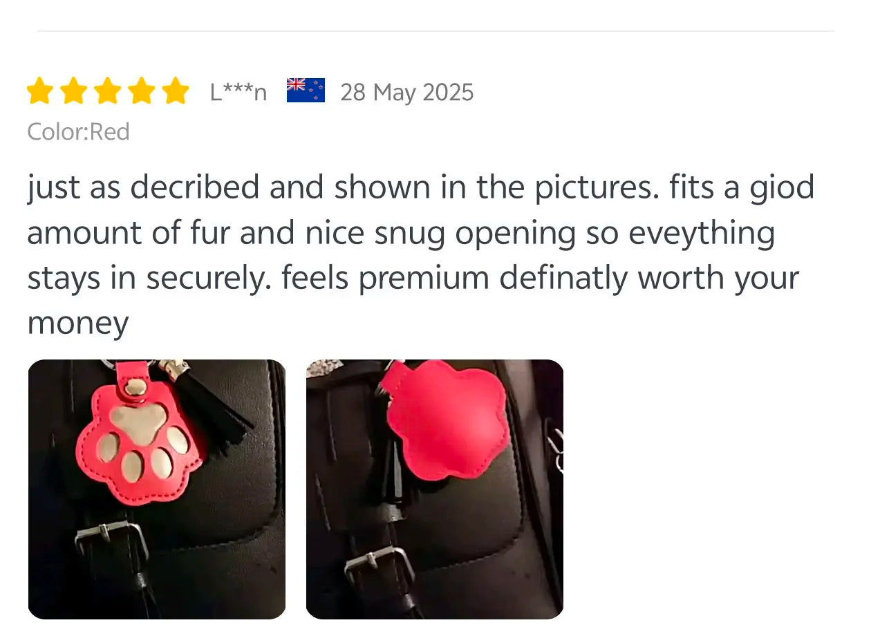 Memorial Leather Pet Hair Storage Bag Cat Paw Keychain Multifunctional Portable Keychain