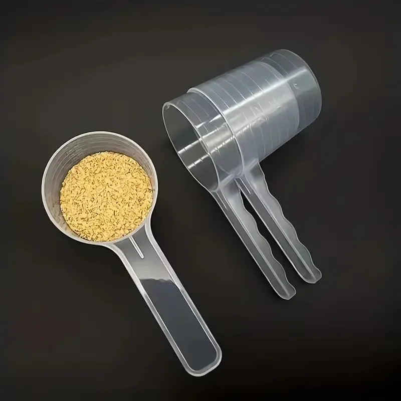 5Pcs 100ml Transparent Pet Measuring Spoons With Scale Dog Cat Feeding Shovel Tableware Pet Supplies Milk Powder Seasoning Scoop