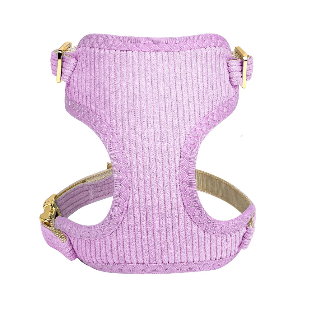 3PCS Dog Collar Harness Leash Set Breathable Dog Harnesses Soft Velvet Puppy Necklace With Bowknot Pet Walking Rope For Dogs Pug