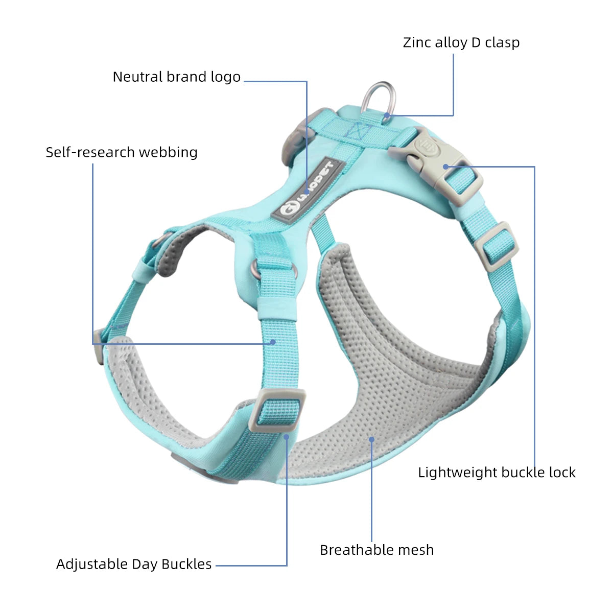 Adjustable Pet Care Harness for Small Dogs, Puppy, Cat Vest, French Bulldog, Chihuahua, Pug Outdoor Walking Lead, Leash
