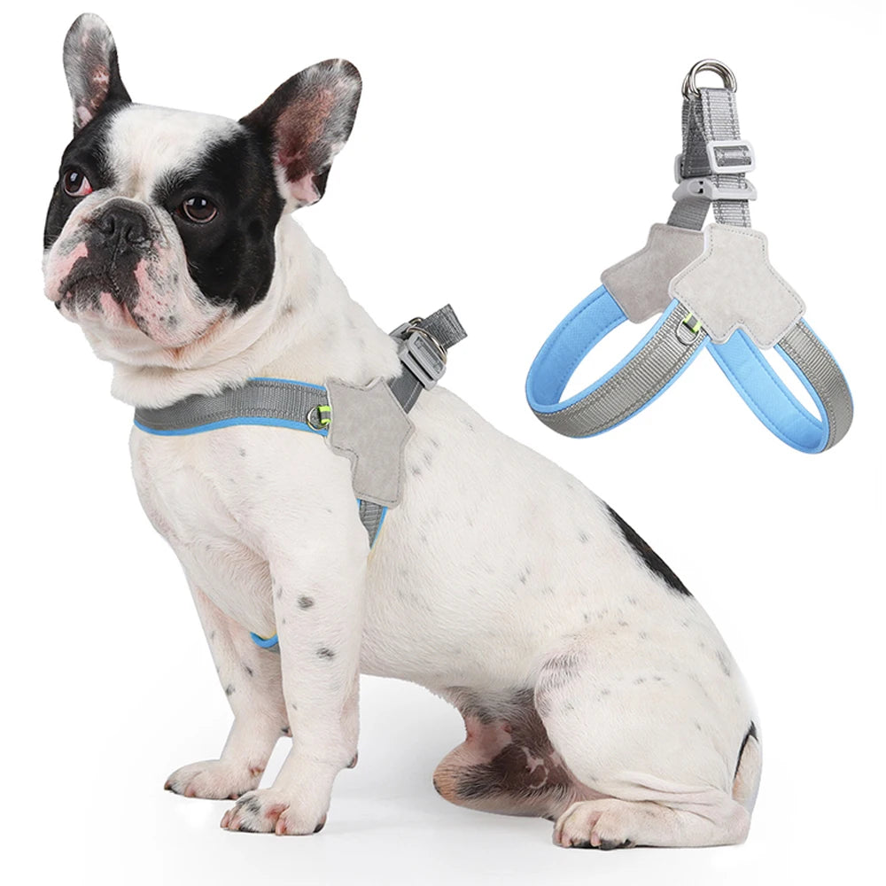 Pet Harness Reflective Outdoor Puppy Chest Strap With D-Ring For Small Dogs Cats Breathable Adjustable Vest Bulldog Supplies
