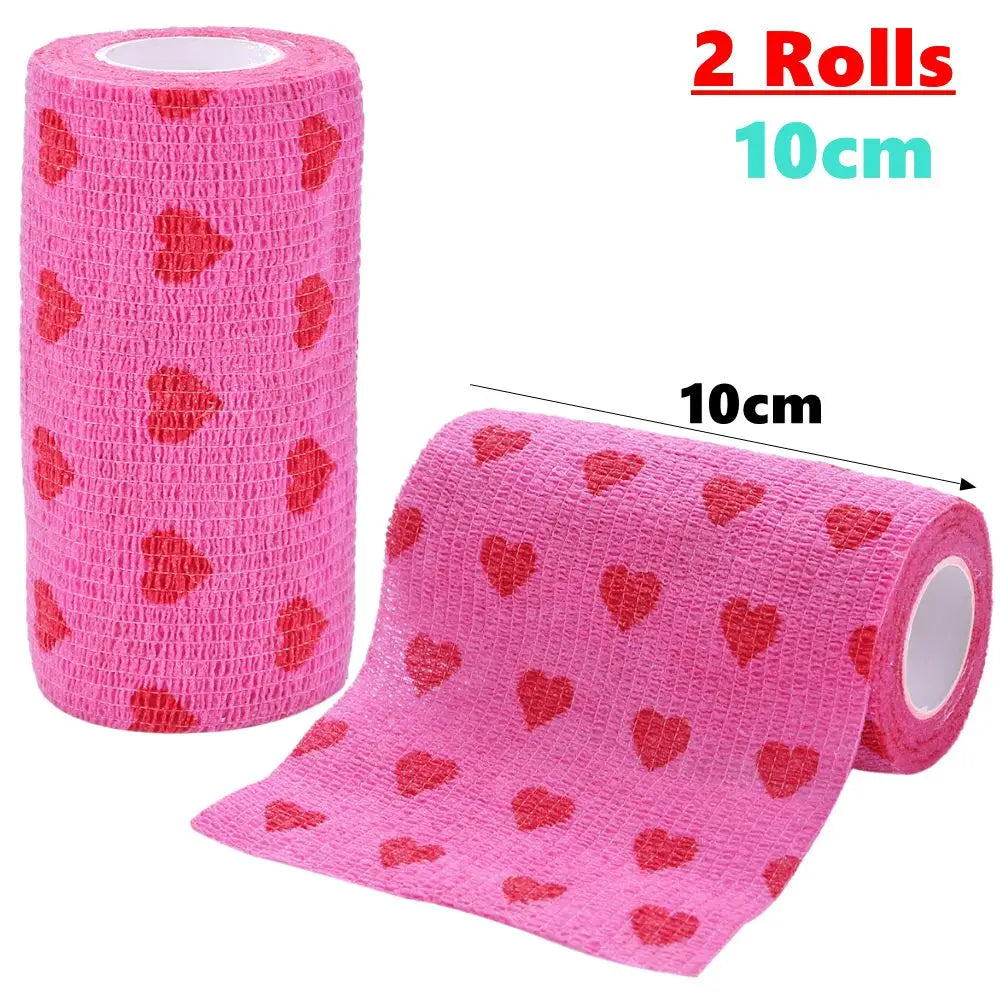 Pet Dog Cat Medical Breathable Elastic Bandage Non-woven Pet Self Adherent Wound Outdoor Retractable Sports Tape Dog Accessories