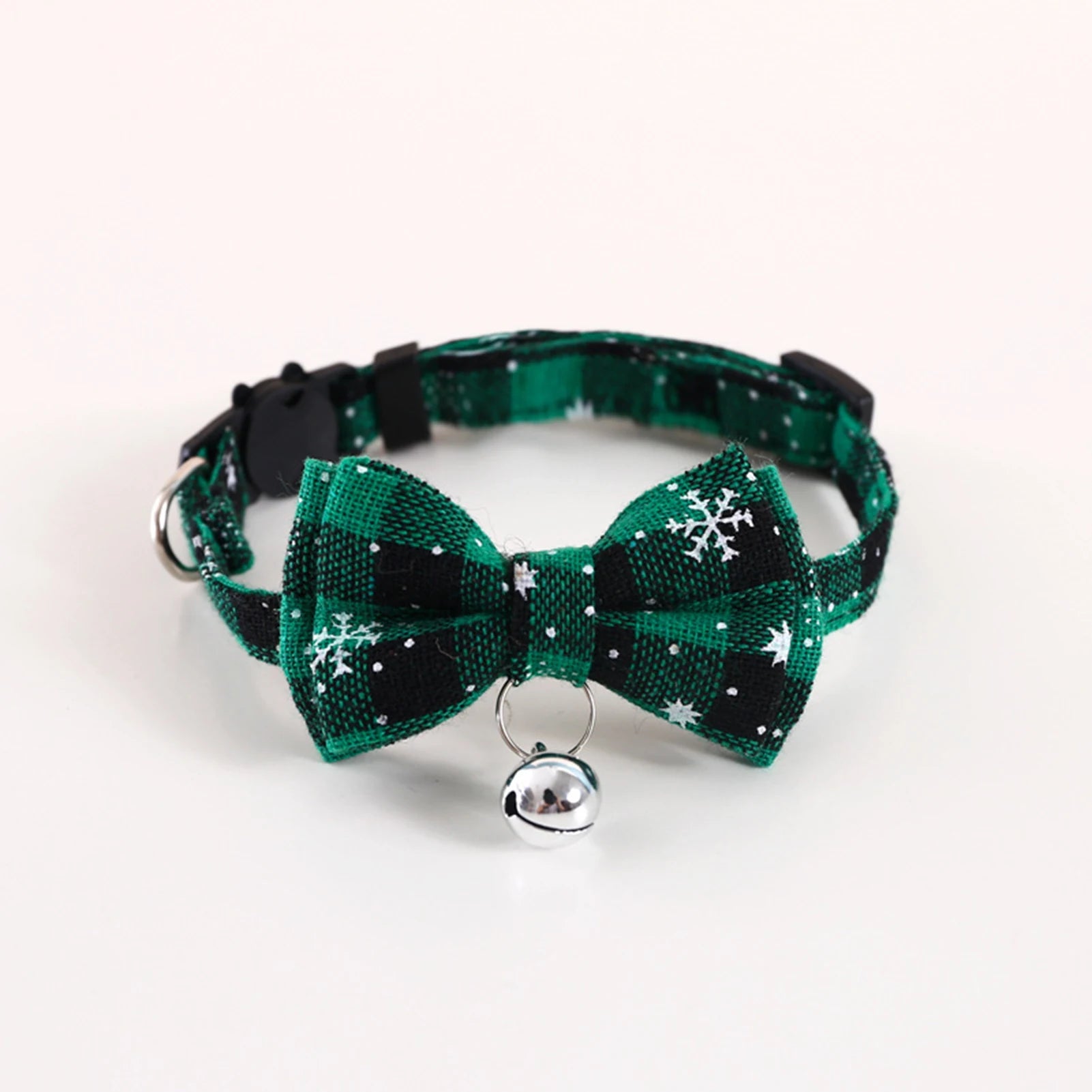 Pet Breakaway Cat Collar Bow Tie And Bell Cute Plaid Christmas Red Elastic Adjustable Dog Collar With Sash Small Bell For Cats