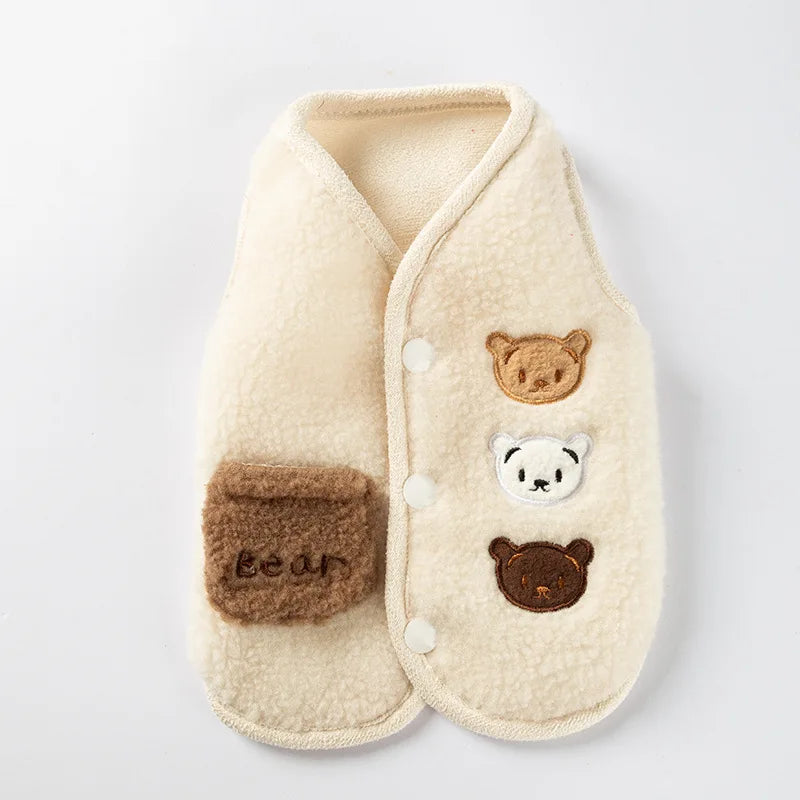 Autumn Winter Dog Clothes Small Dogs Coat Fashion Flower Cat Pet Costume Dog Warm Jacket Chihuahua Bichon Yorkie Plush Dog Vest