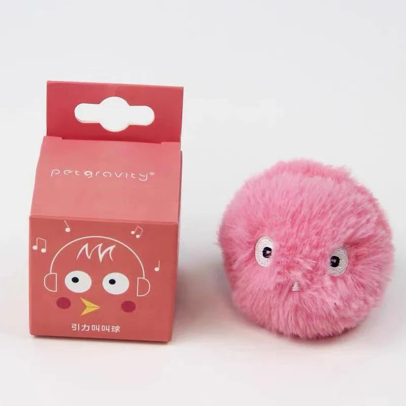 Pelota interactiva inteligente para gatos, juguete de peluche eléctrico con hierba gatera para entrenamiento, juguete con sonido táctil para mascotas, pelota de juguete con chirrido.